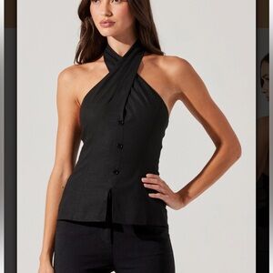 NWT Yaritza Crossover Linen Blend Vest